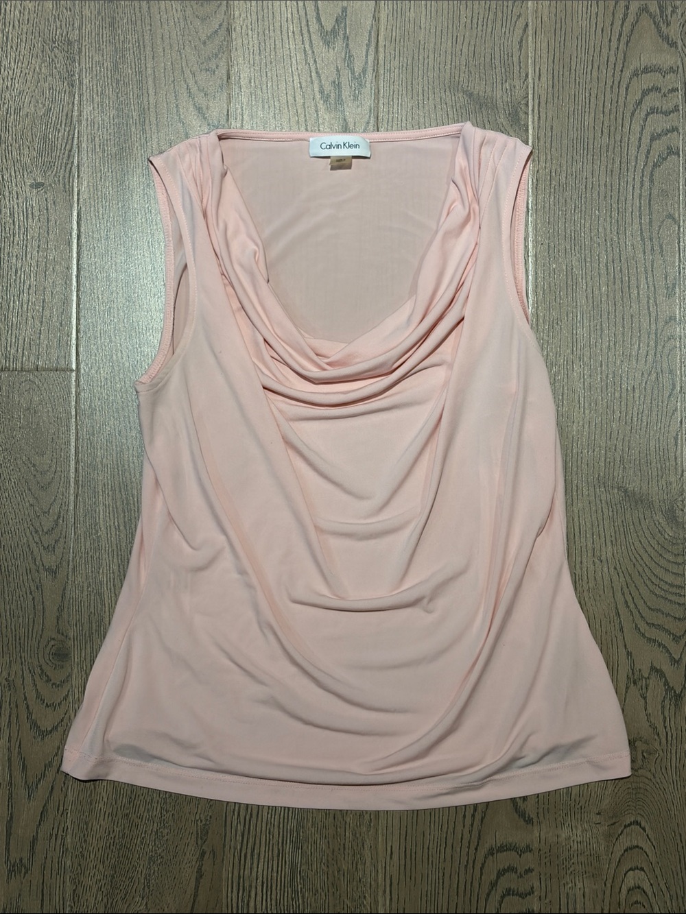 Calvin Klein Pale Pink Sleeveless Draped Neck Camisole
